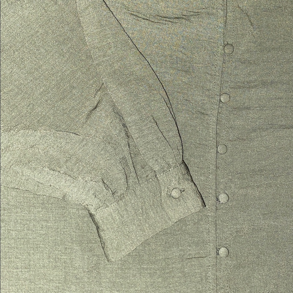 Nine West Olive Green Button-Down Blouse - Picture 5 of 5